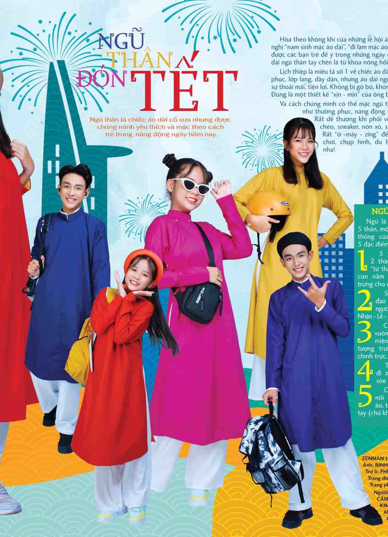 Áo dài truyền thống trẻ em ngũ mặc ngày tết 