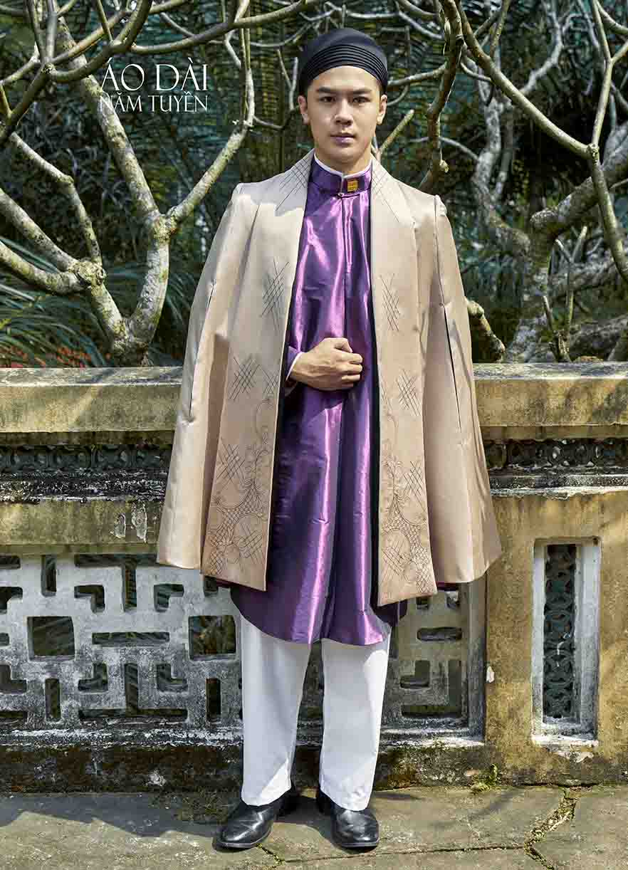 Áo khoác ngoài áo dài ngũ thân nam